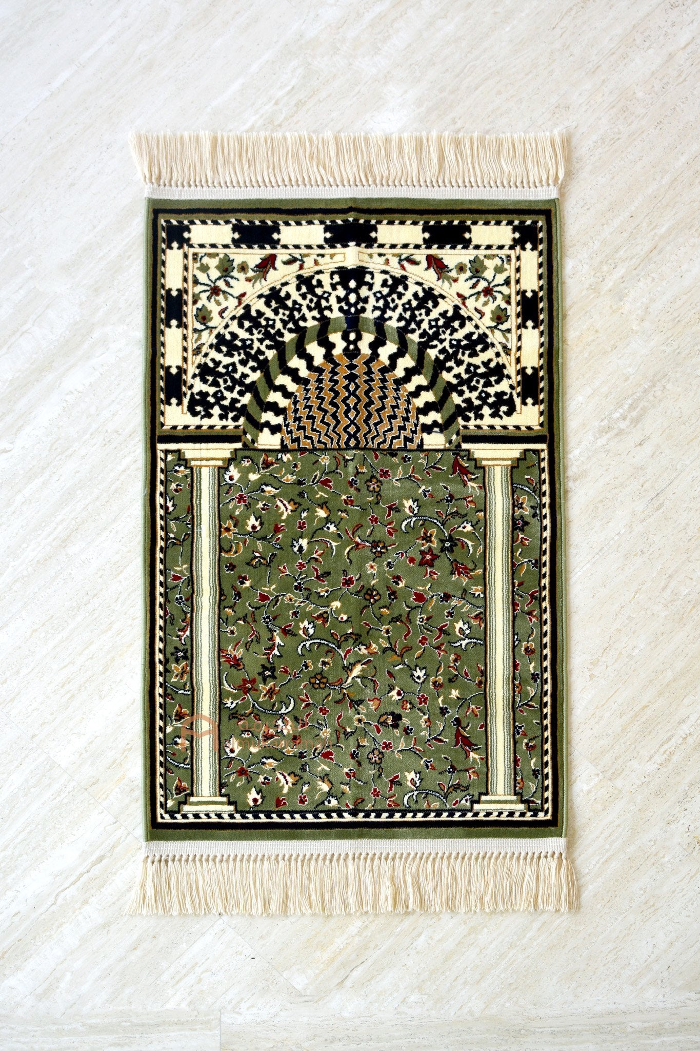 Buy Luxury Prayer Mat Online Al Rawdah Patterns Imam Mehrab Soft Comfortable Sujjadah - Made In Madina | Almukarramah.com