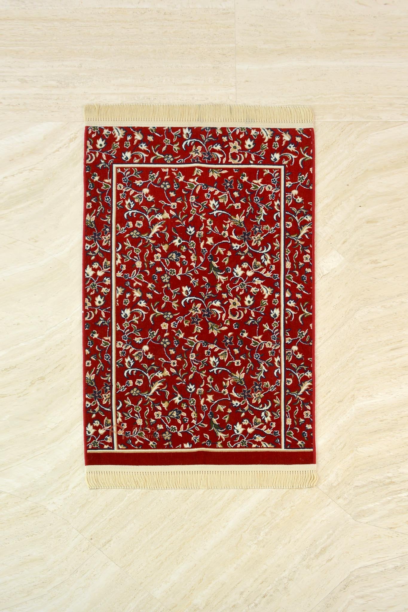 Al-rawdah patterns plain prayer mat -Red color - www.almukarramah.com