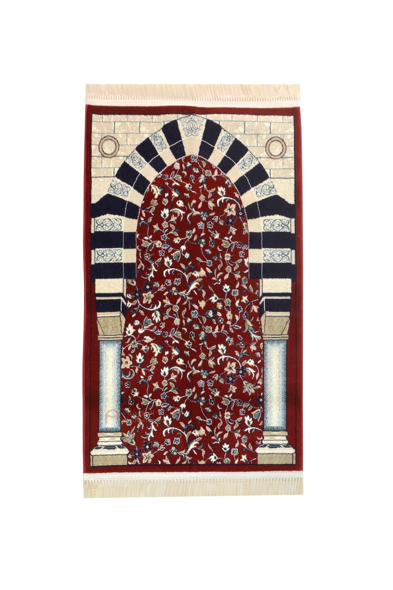 Al-rawdah patterns prayer mat - red color - www.almukarramah.com