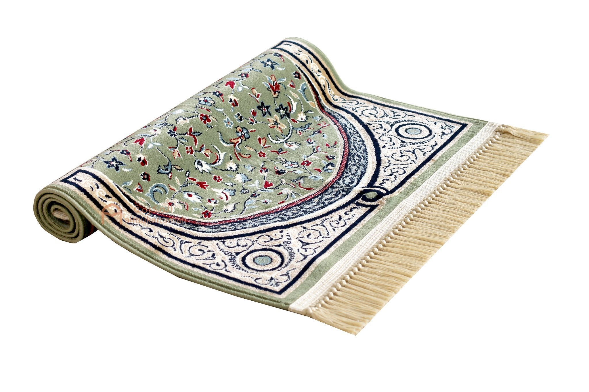 Al-rawdah patterns With AlHaram New Arch prayer mat - Green color - www.almukarramah.com