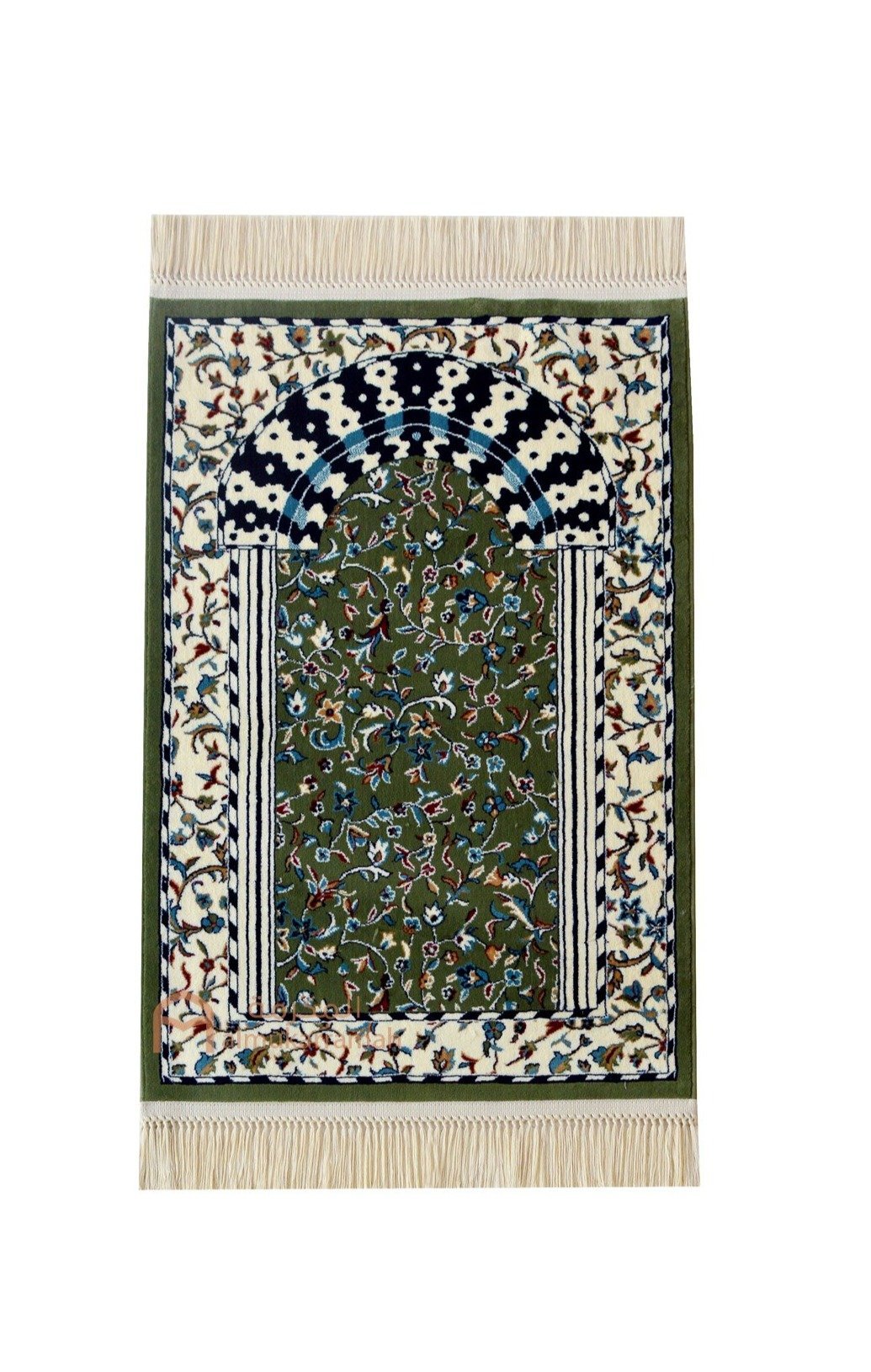 Al-rawdah premium Mehrab prayer mat-green color - www.almukarramah.com