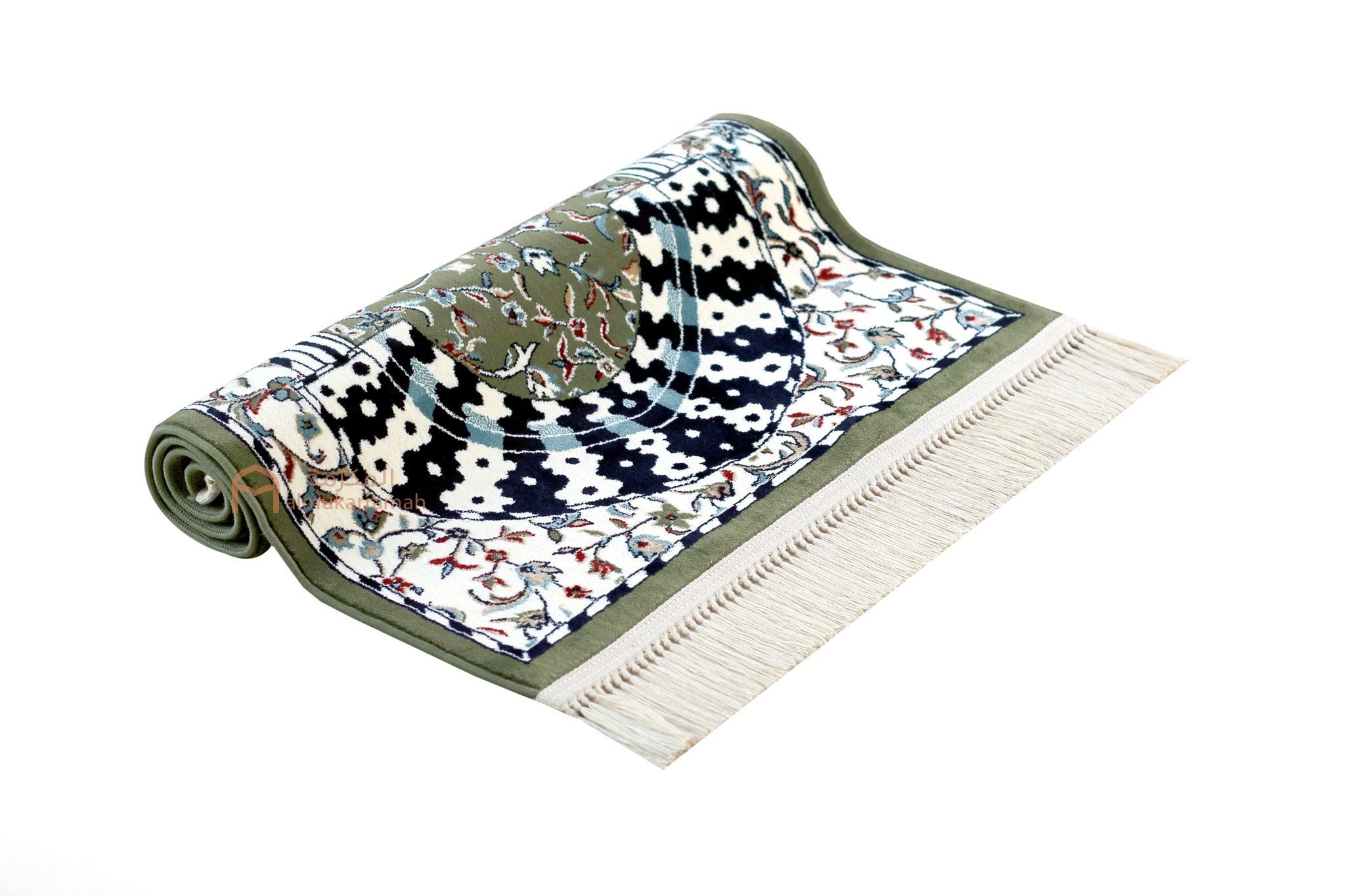 Al-rawdah premium Mehrab prayer mat-green color - www.almukarramah.com