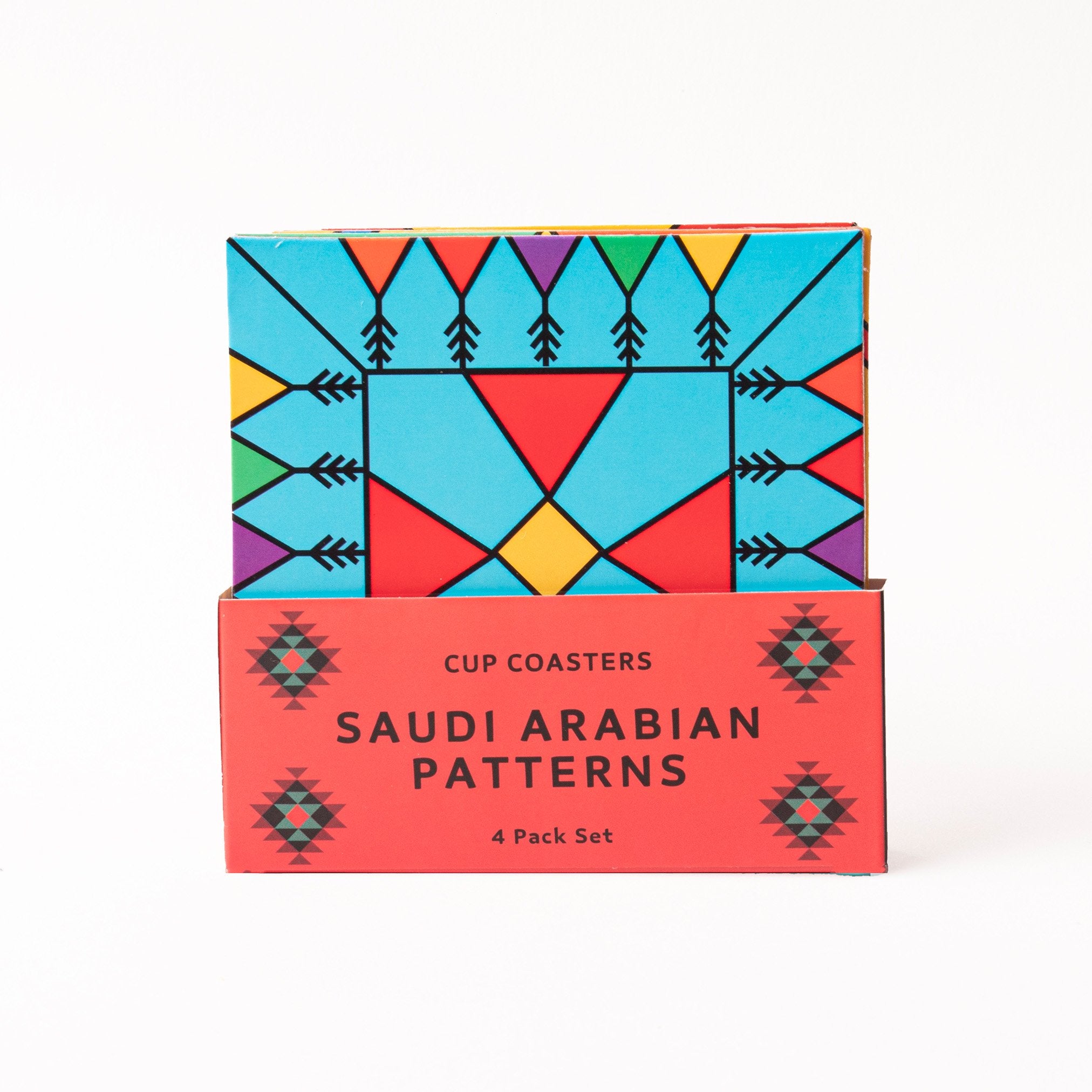 Aseiri Coaster vibrant Set - 4 pieces - www.almukarramah.com