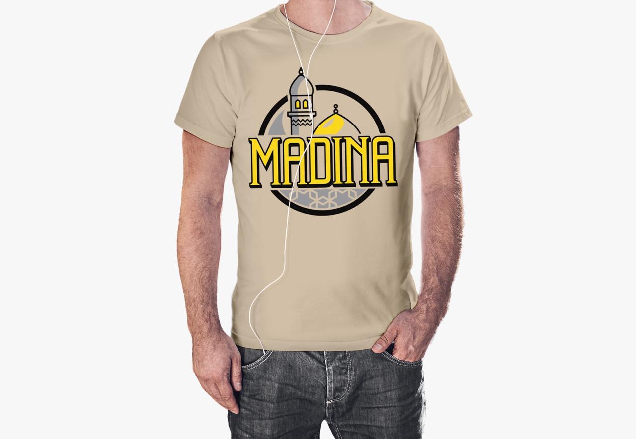 Luxurious cotton T- Shirt Madina Beige color - www.almukarramah.com