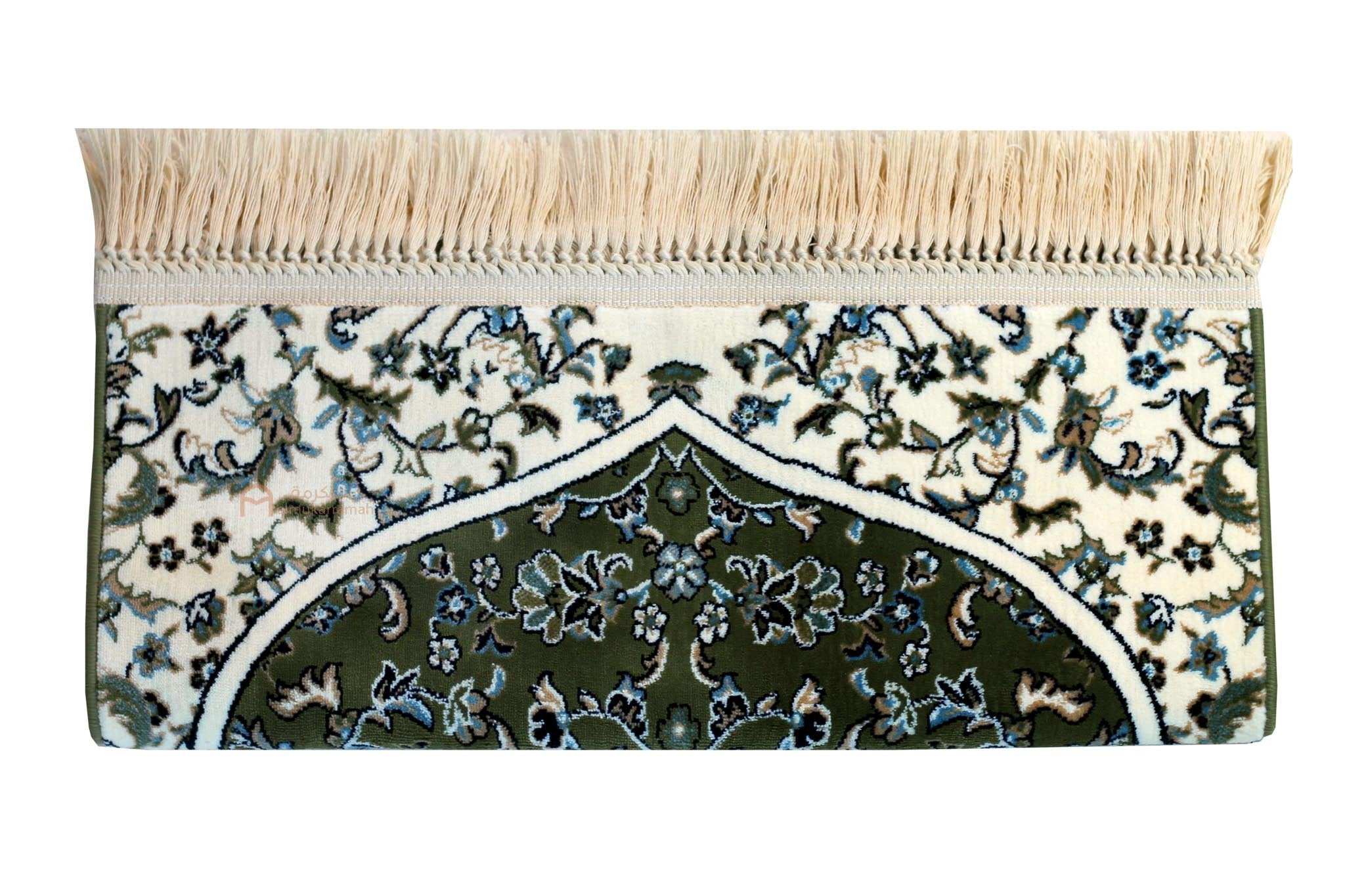 Buy Online Pray Rug Luxurious Haramain Prayer Mat - Green color 4mm | Almukarramah.com