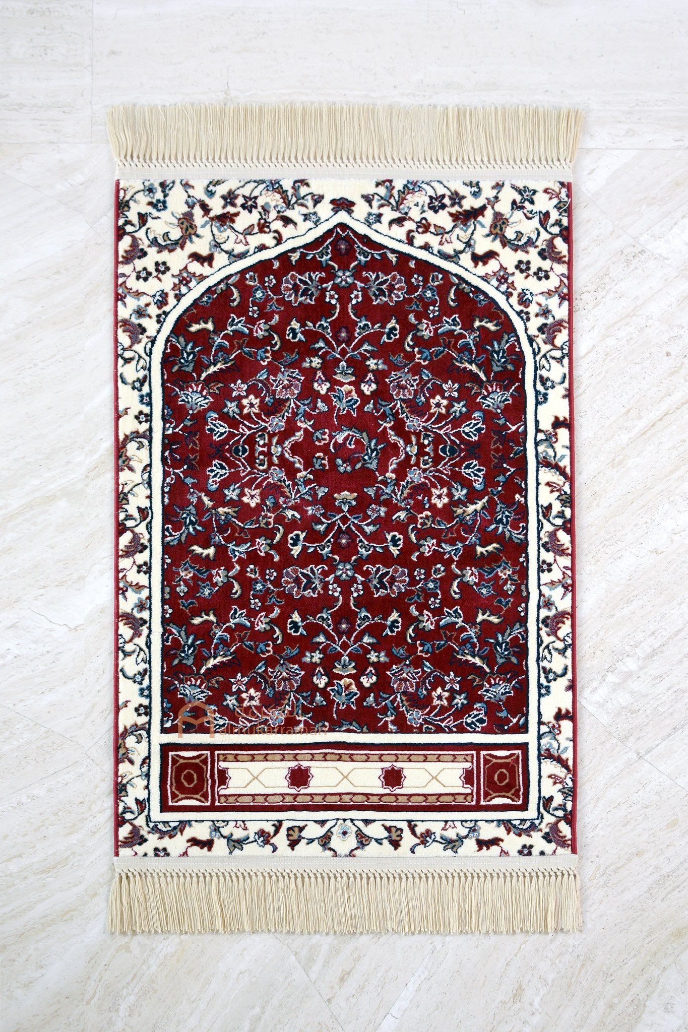 Buy Online Premium Quality Pray Rug Haramain Prayer Mat -Red color | Almukarramah.com