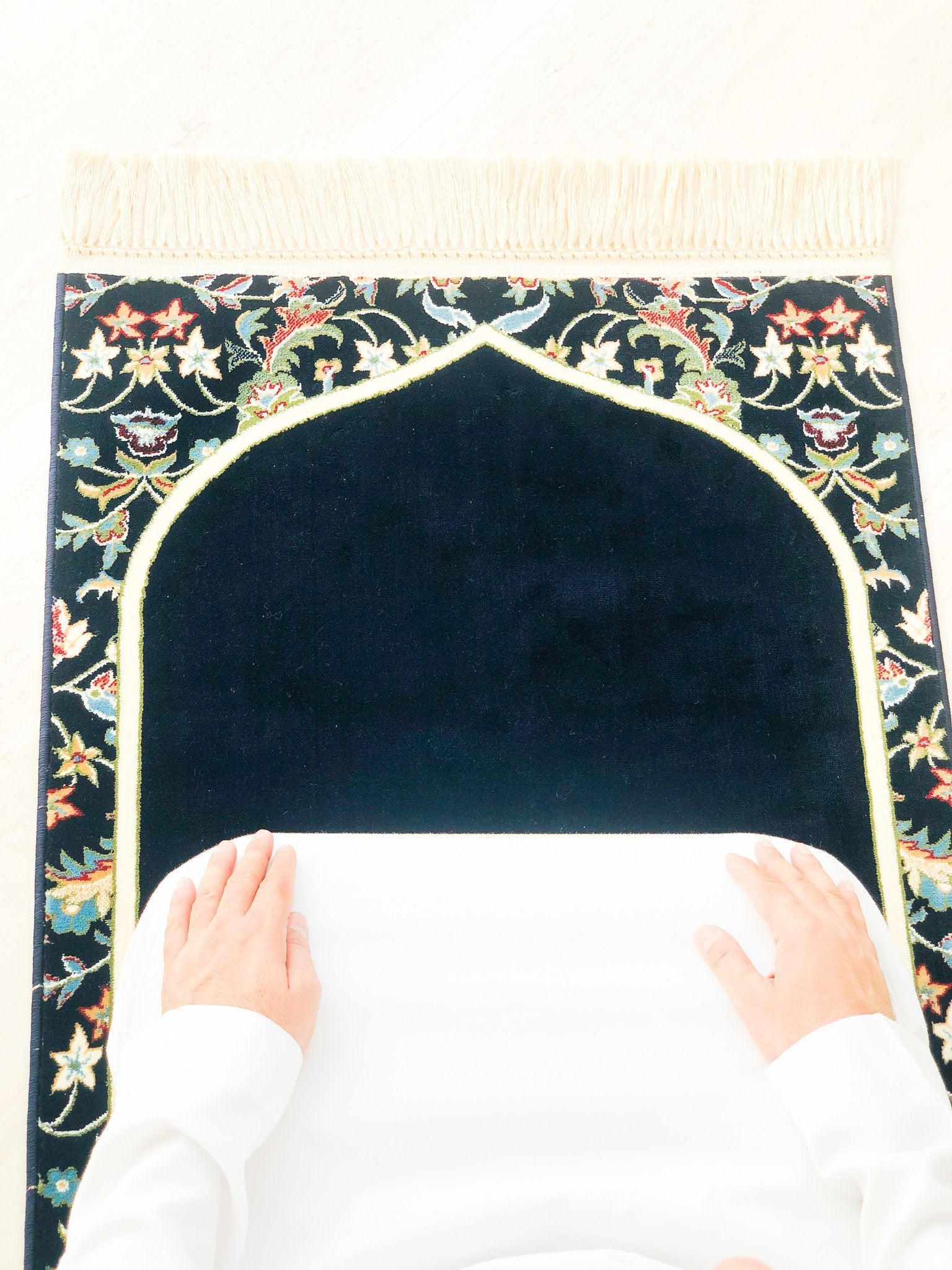 Buy Makkah imam prayer rug - Blue color - www.almukarramah.com