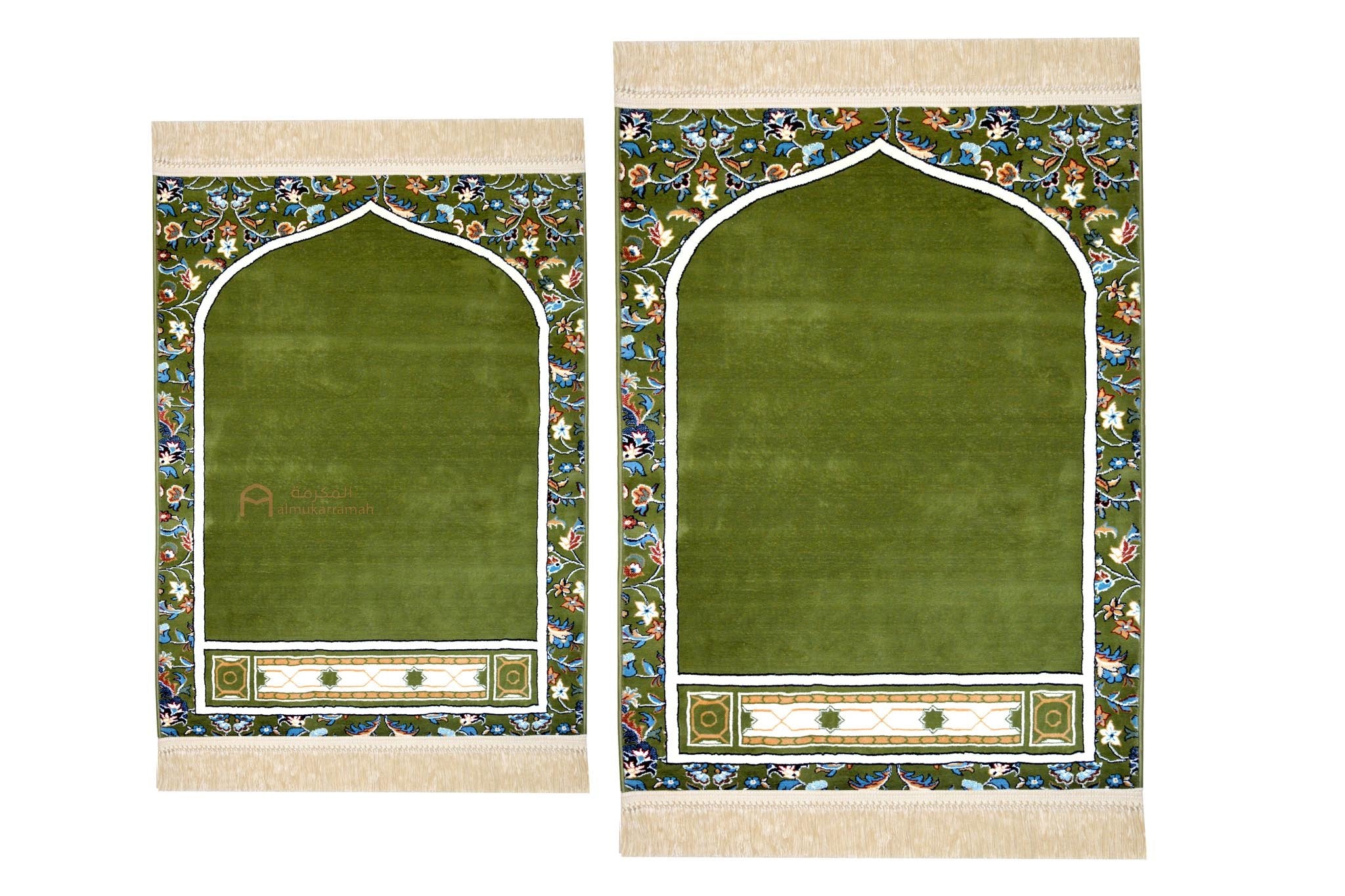 Buy Makkah imam prayer rug - green color XL size 8mm thickness - www.almukarramah.com