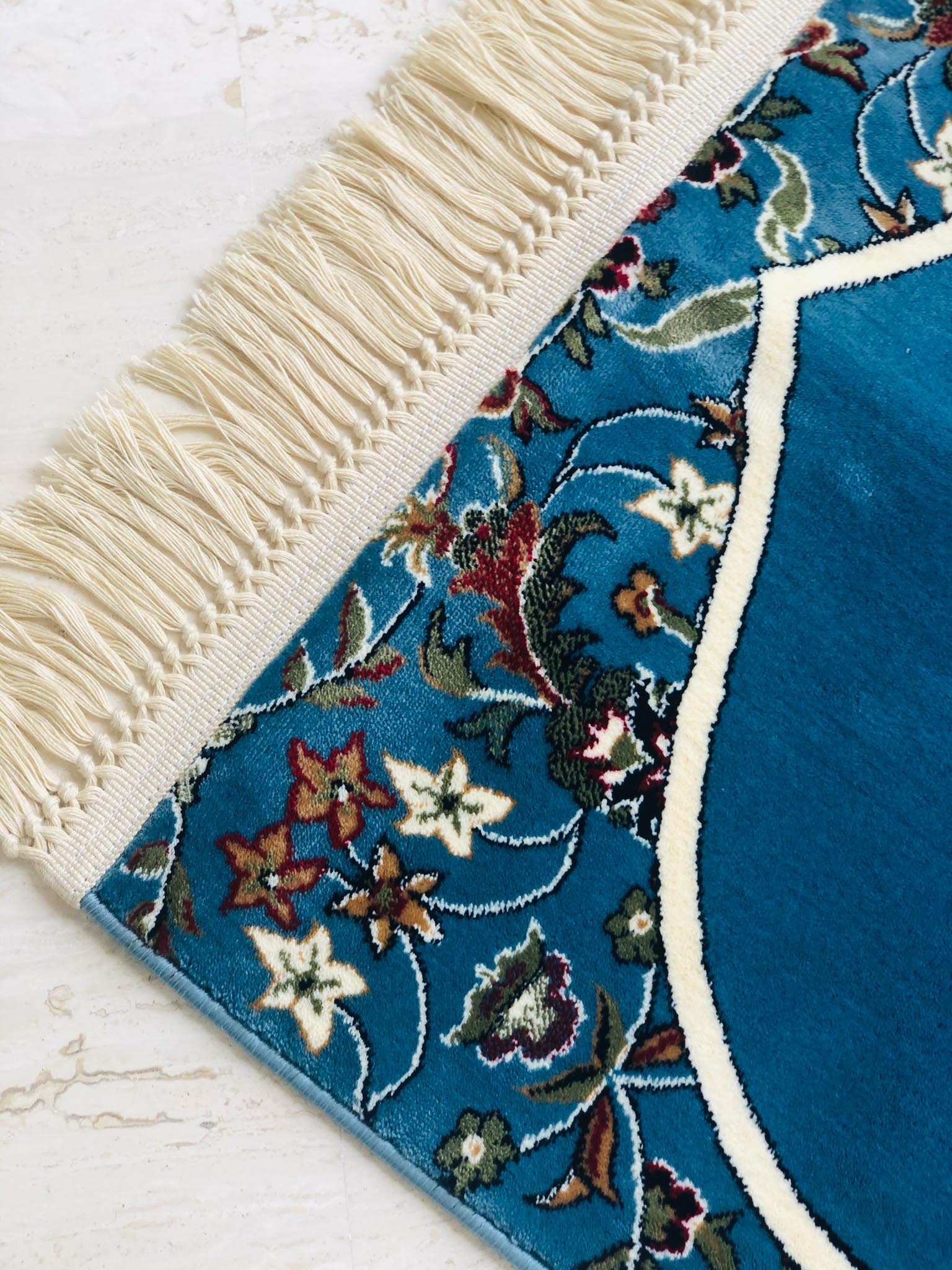 Buy Makkah imam prayer mat - Light Blue color 8mm thickness- www.almukarramah.com