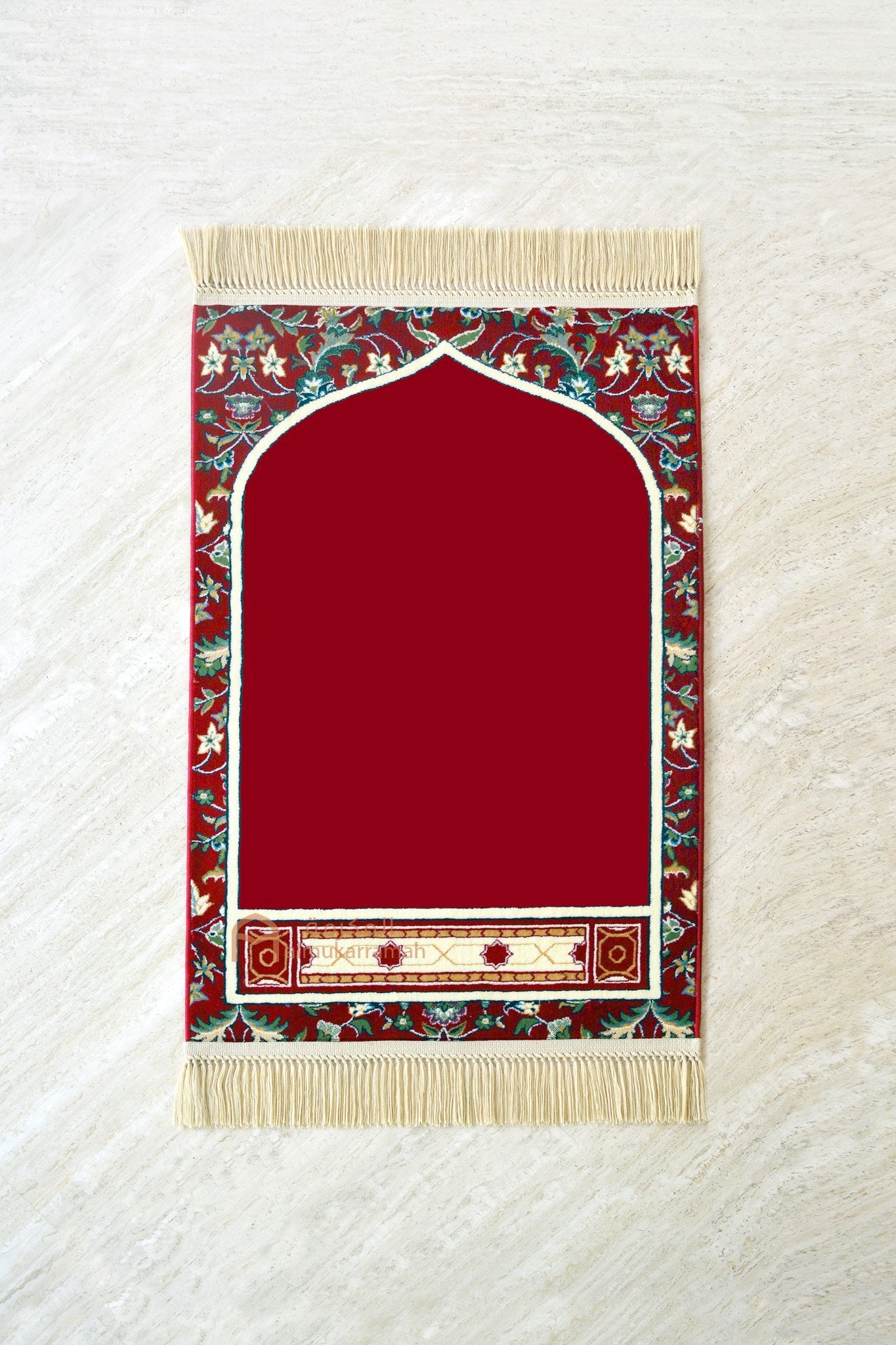 Buy Makkah imam prayer rug - Red color - www.almukarramah.com