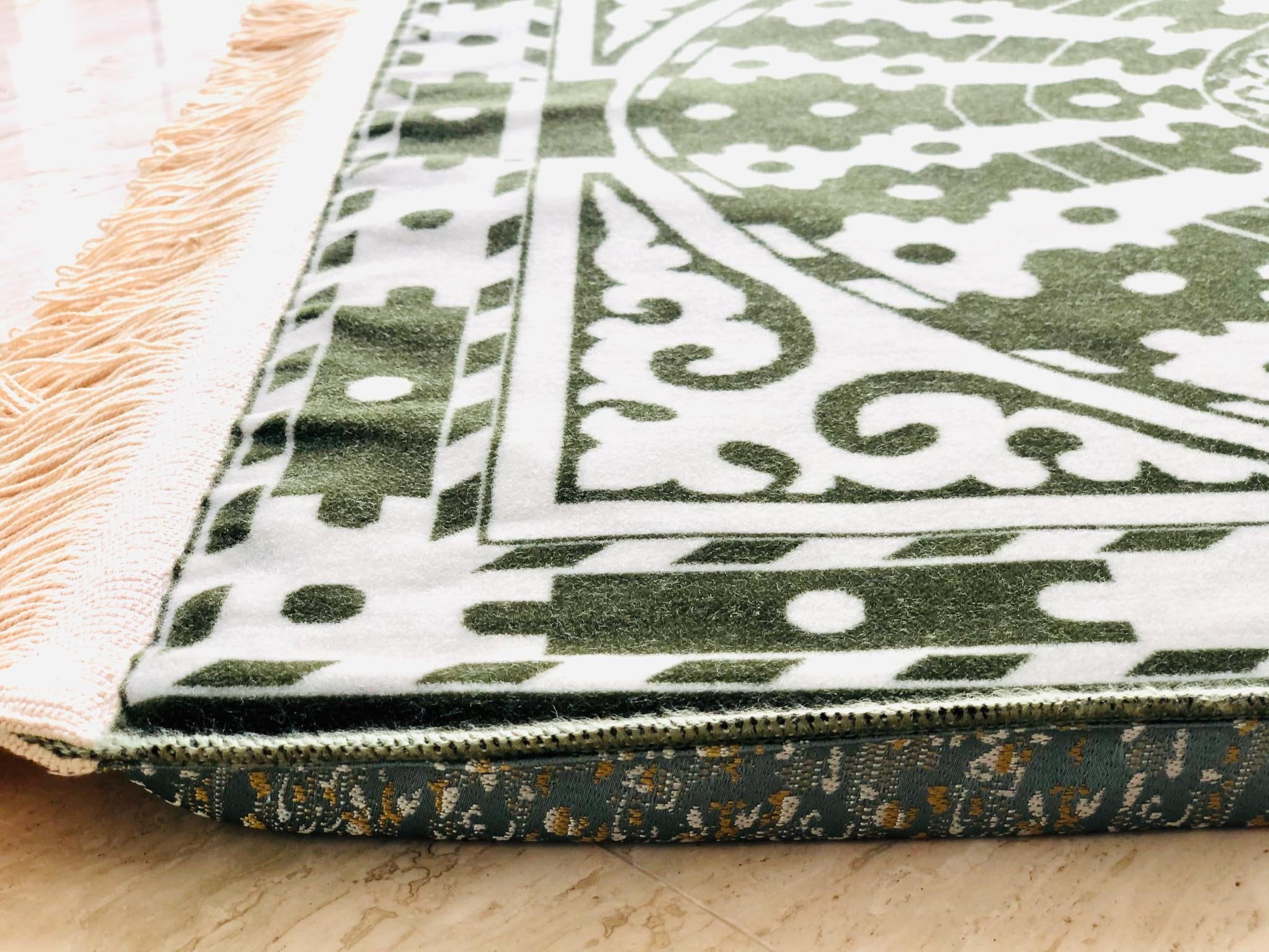 Memory Foam prayer mat - Olive green color - www.almukarramah.com