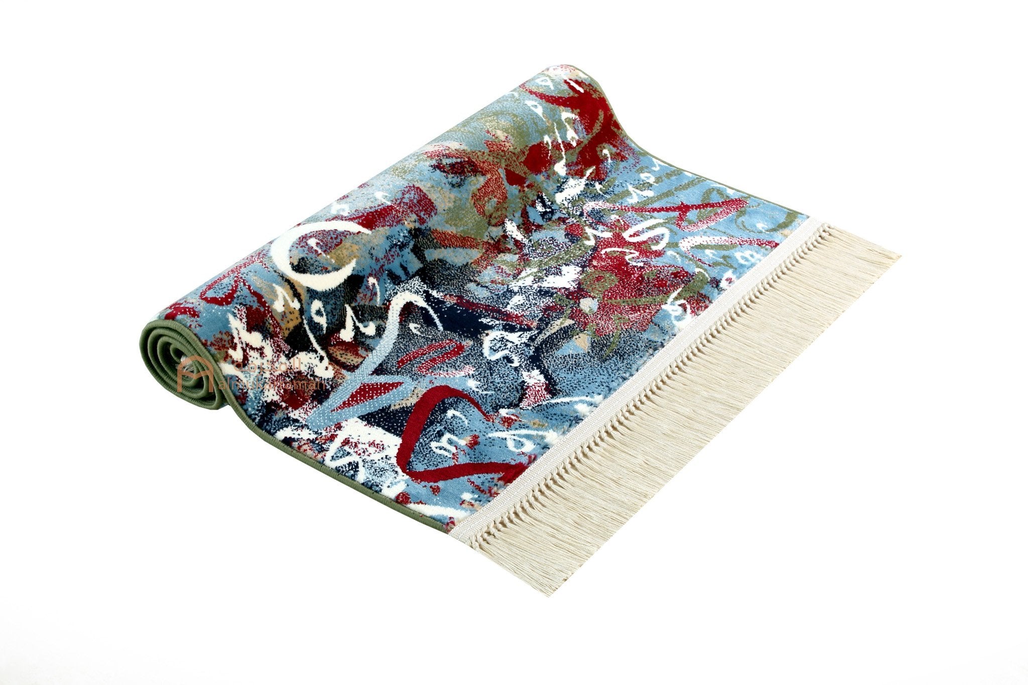 Modern Art Arabic calligraphy prayer mat - Green Color - www.almukarramah.com