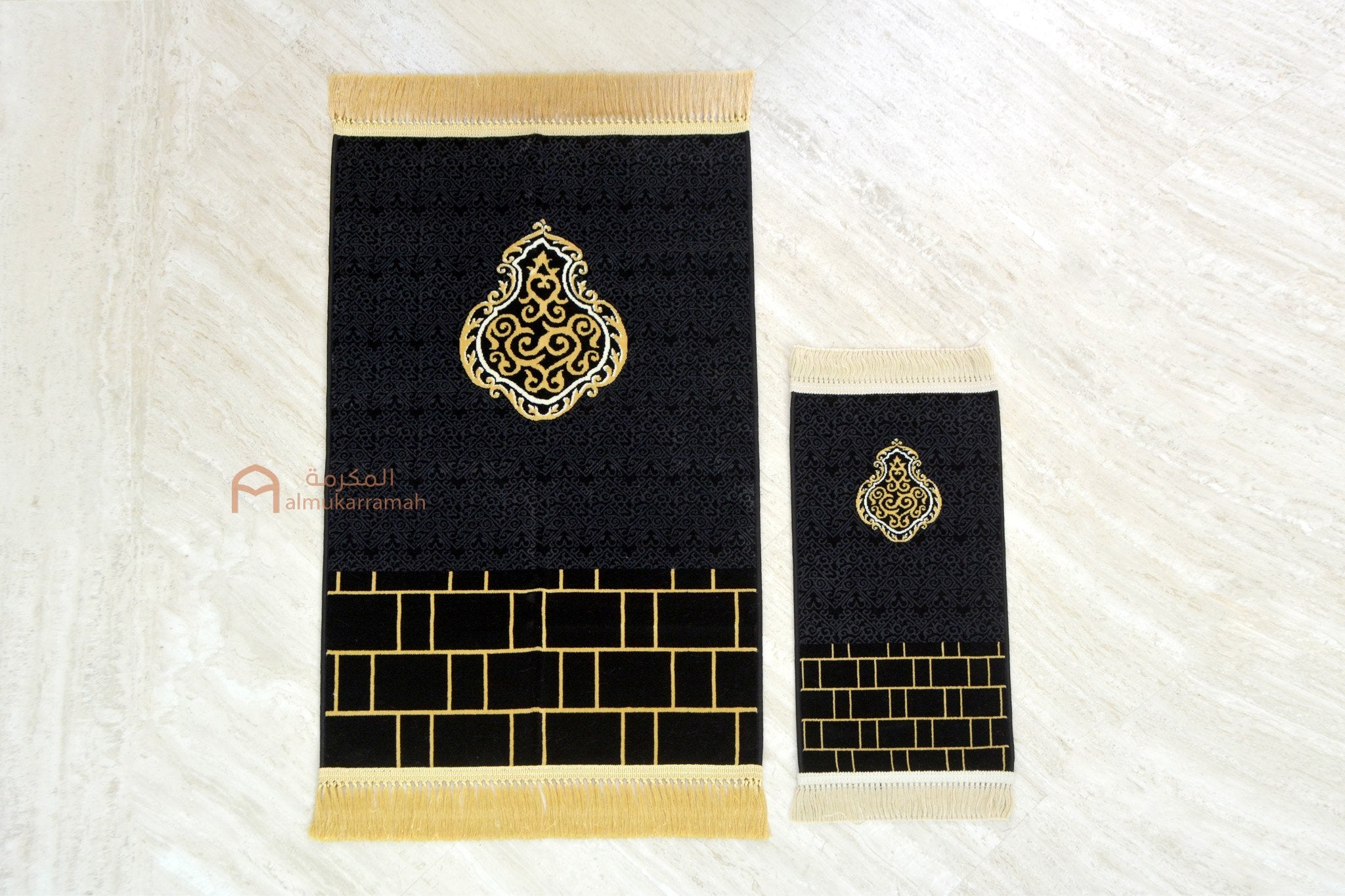 Set of 2 Kiswah Al Kaaba Wall Prayer Mats - www.almukarramah.com
