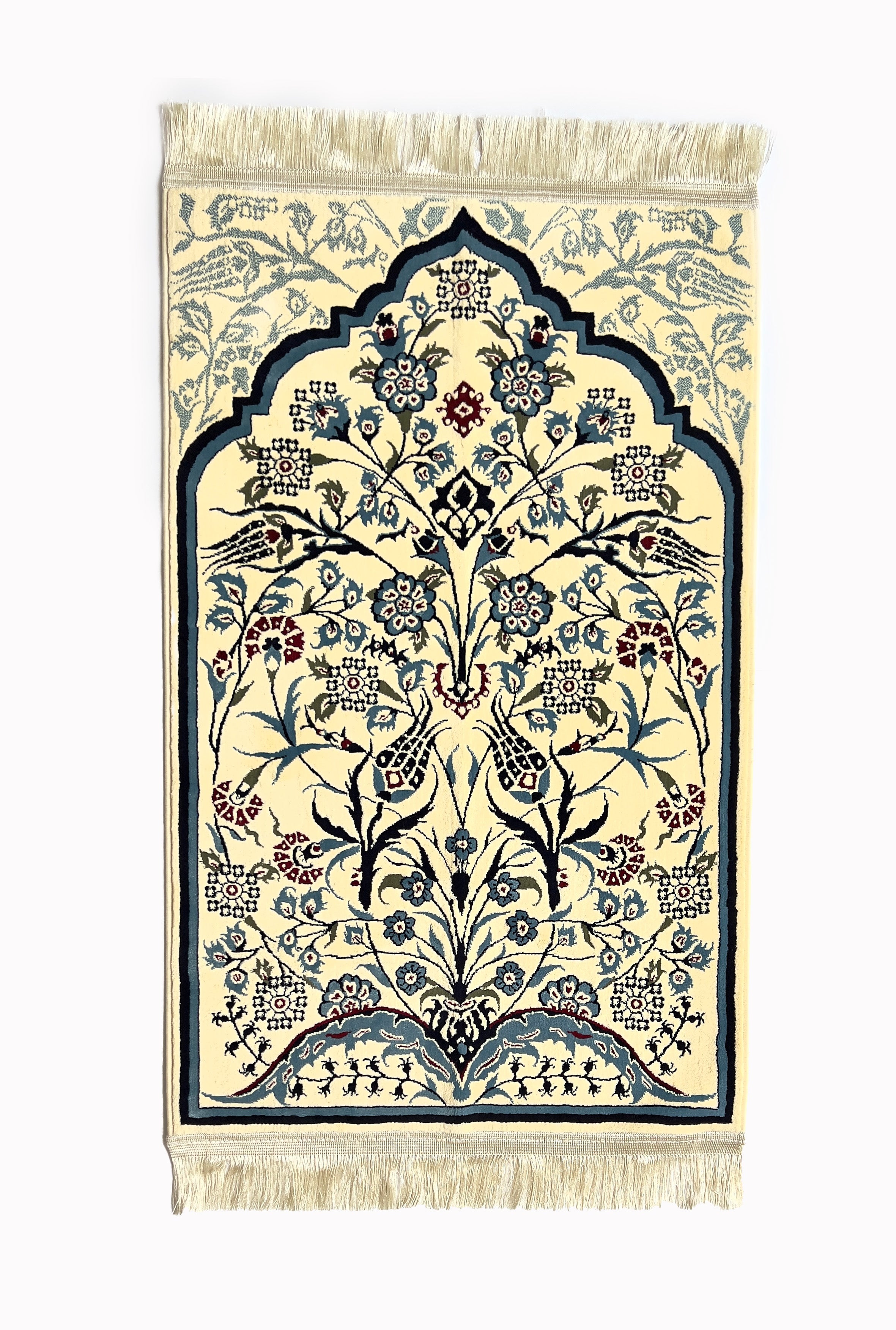 Buy Iznik with Mehrab prayer mat - Beige color - www.almukarramah.com