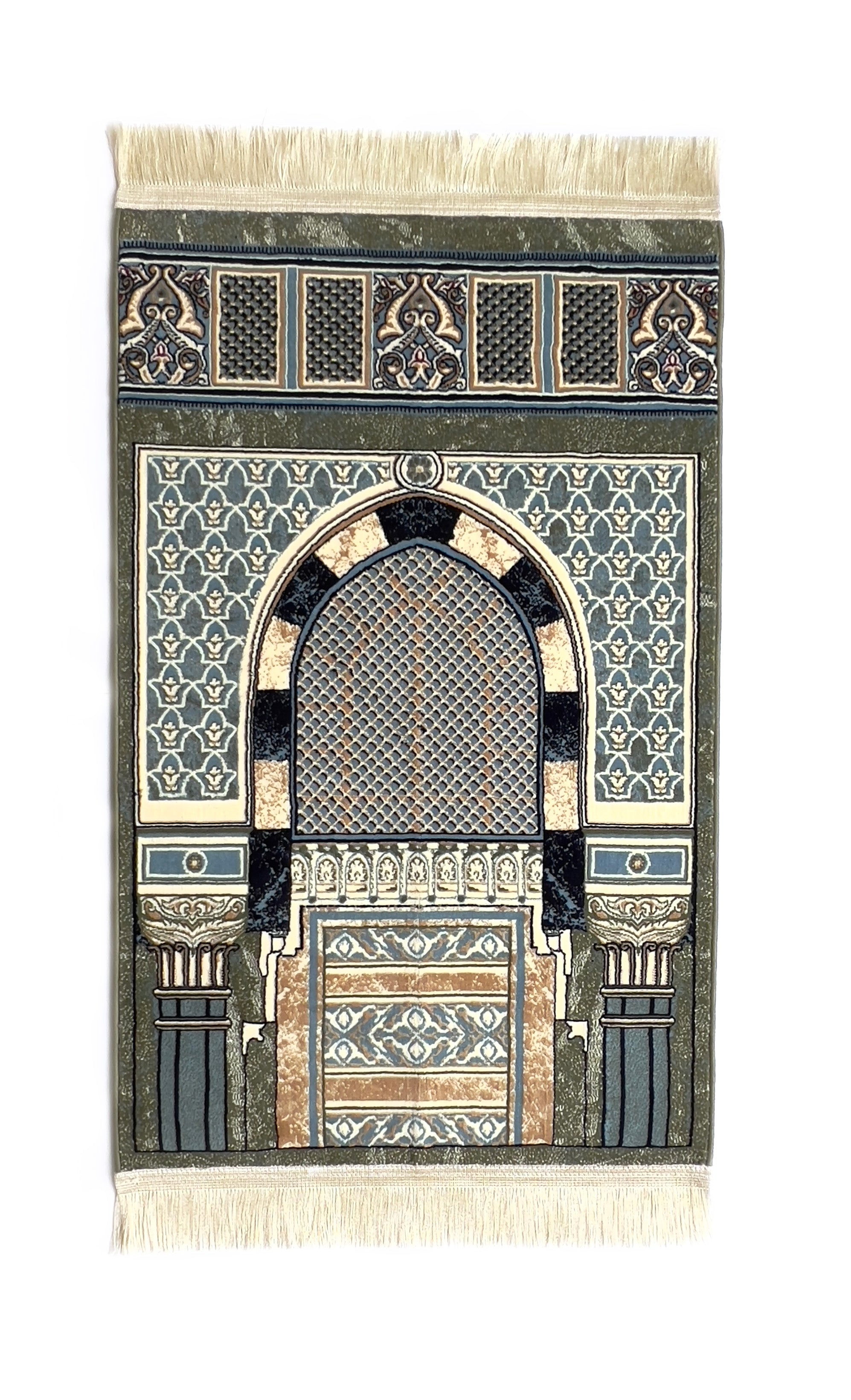 Buy Haram Makkah Window Design prayer mat - Grey color - www.almukarramah.com