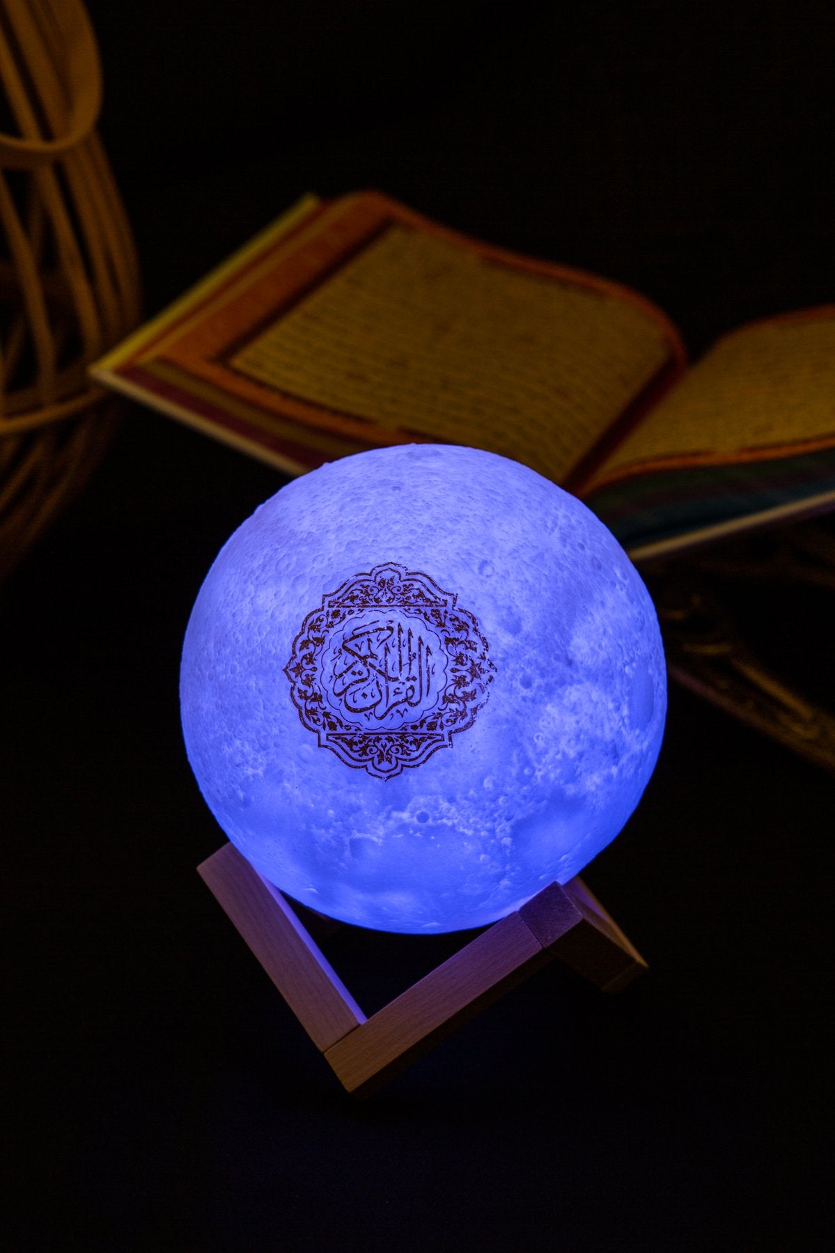 Moon Quran Speaker sky blue color | ww.almukarramah.com