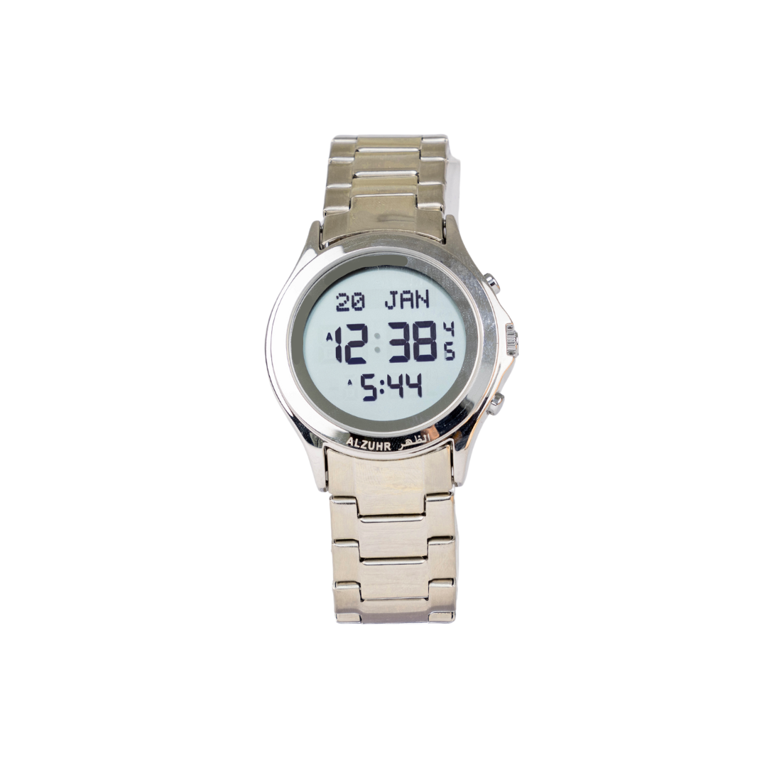 Azan Watch Al Duhur Silver - www.almukarramah.com buy now