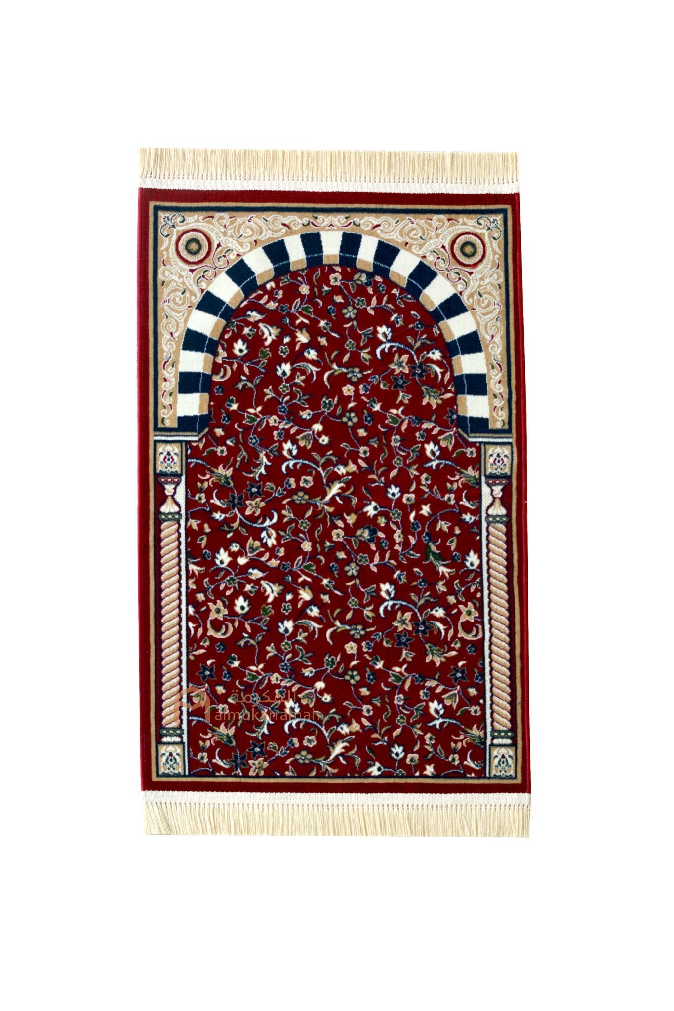 Al Rawda patterns prayer mat - Red - www.almukarramah.com