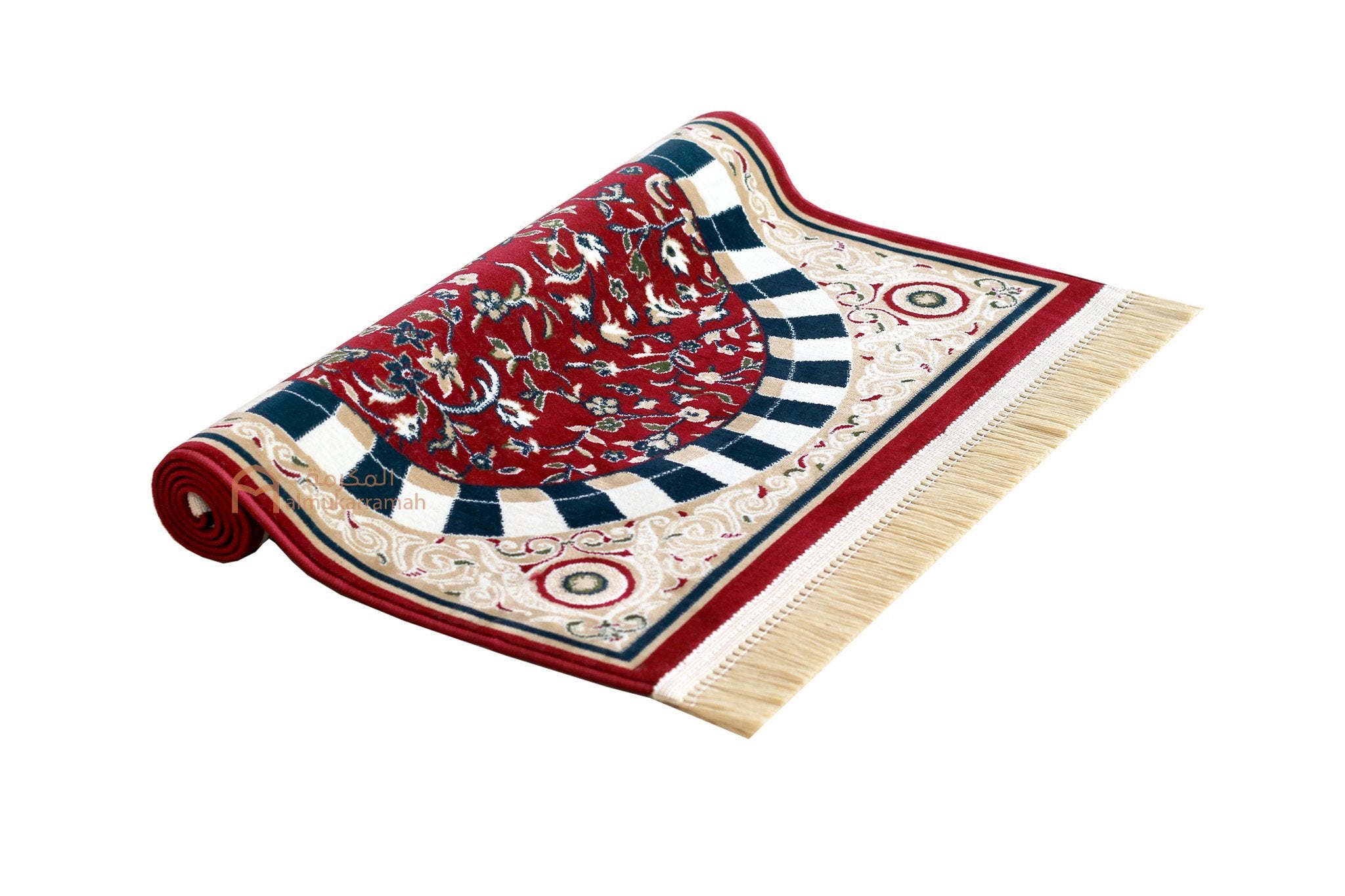 Al Rawda patterns prayer mat - Red - www.almukarramah.com