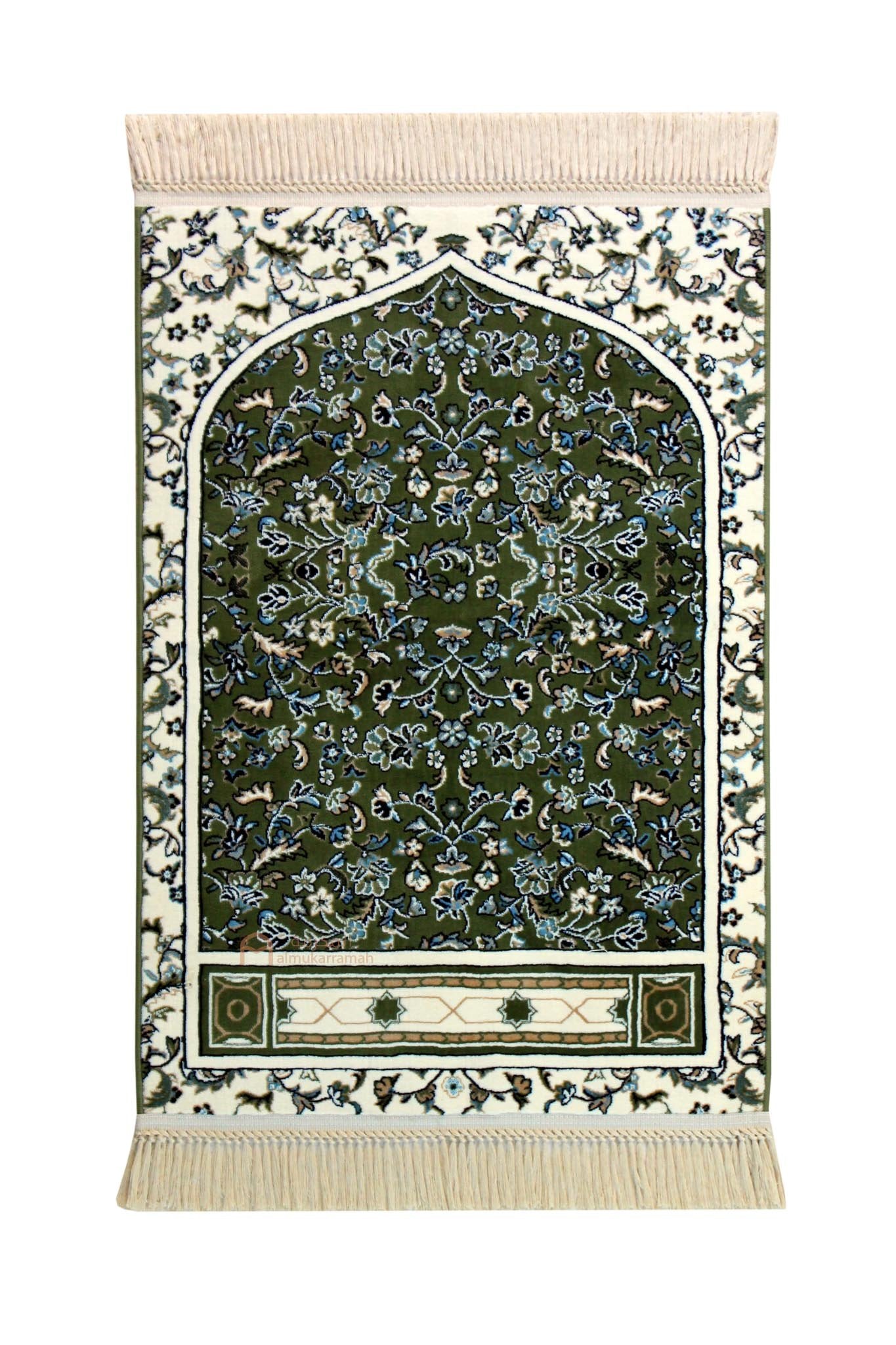 Buy Luxurious Prayer Mat Haramain Pray Rug - Green color | Almukarramah.com