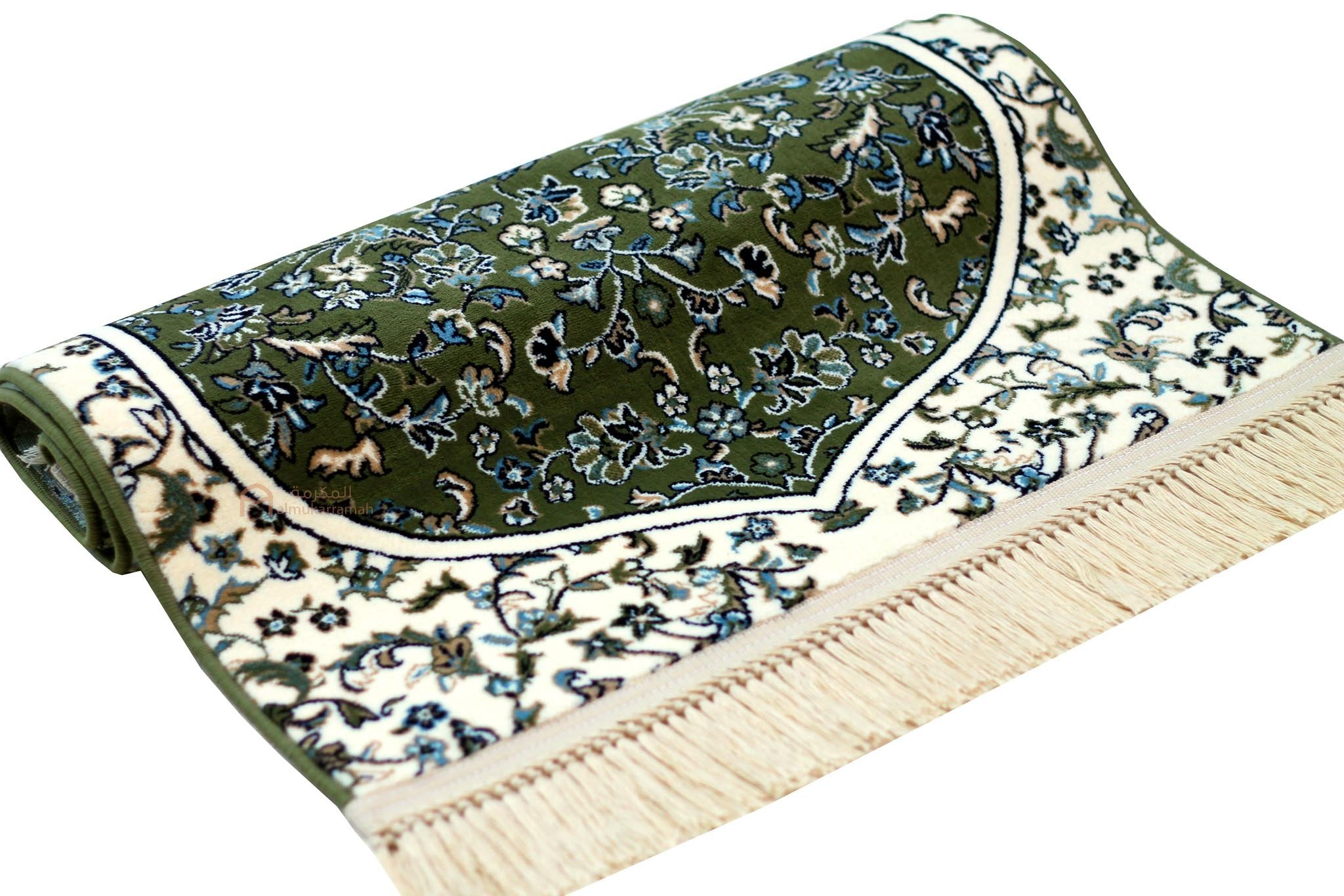 Buy Online Luxurious Prayer Mat Haramain - Green color 4mm | Almukarramah.com