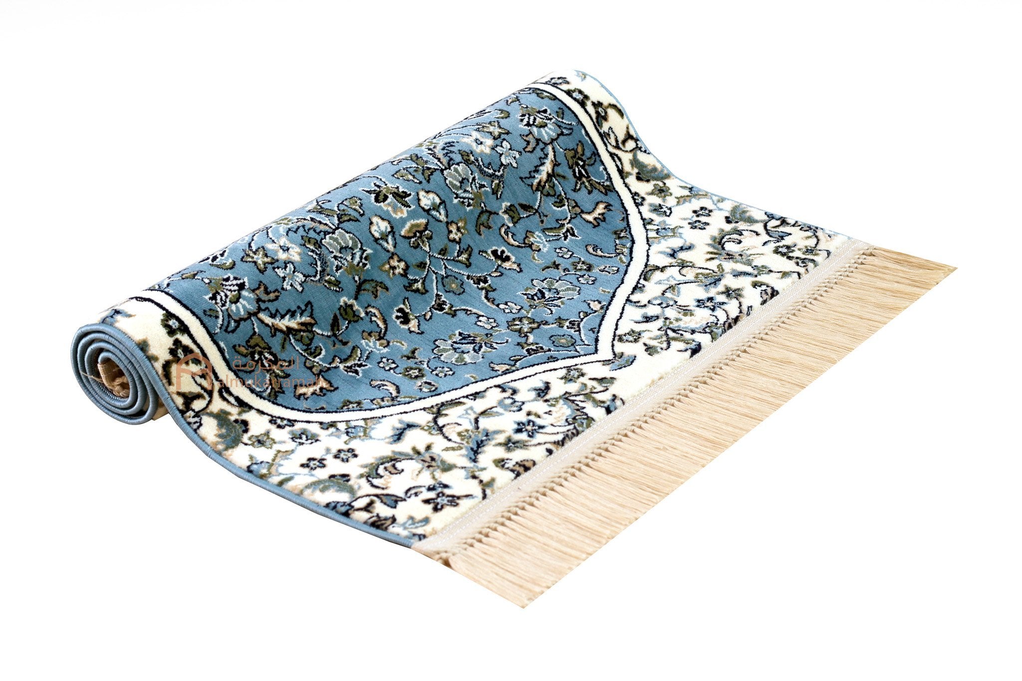 Buy Online Luxurious Prayer Mat Haramain  -Light Blue color 8mm | Almukarramah.com