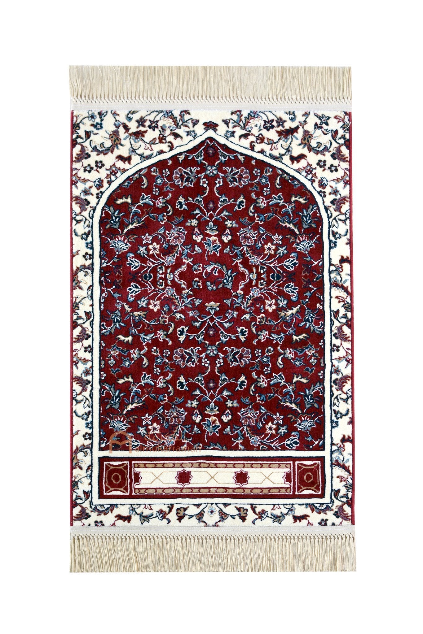 Buy Luxurious Prayer Mat Haramain  -Red color 8mm | Almukarramah.com