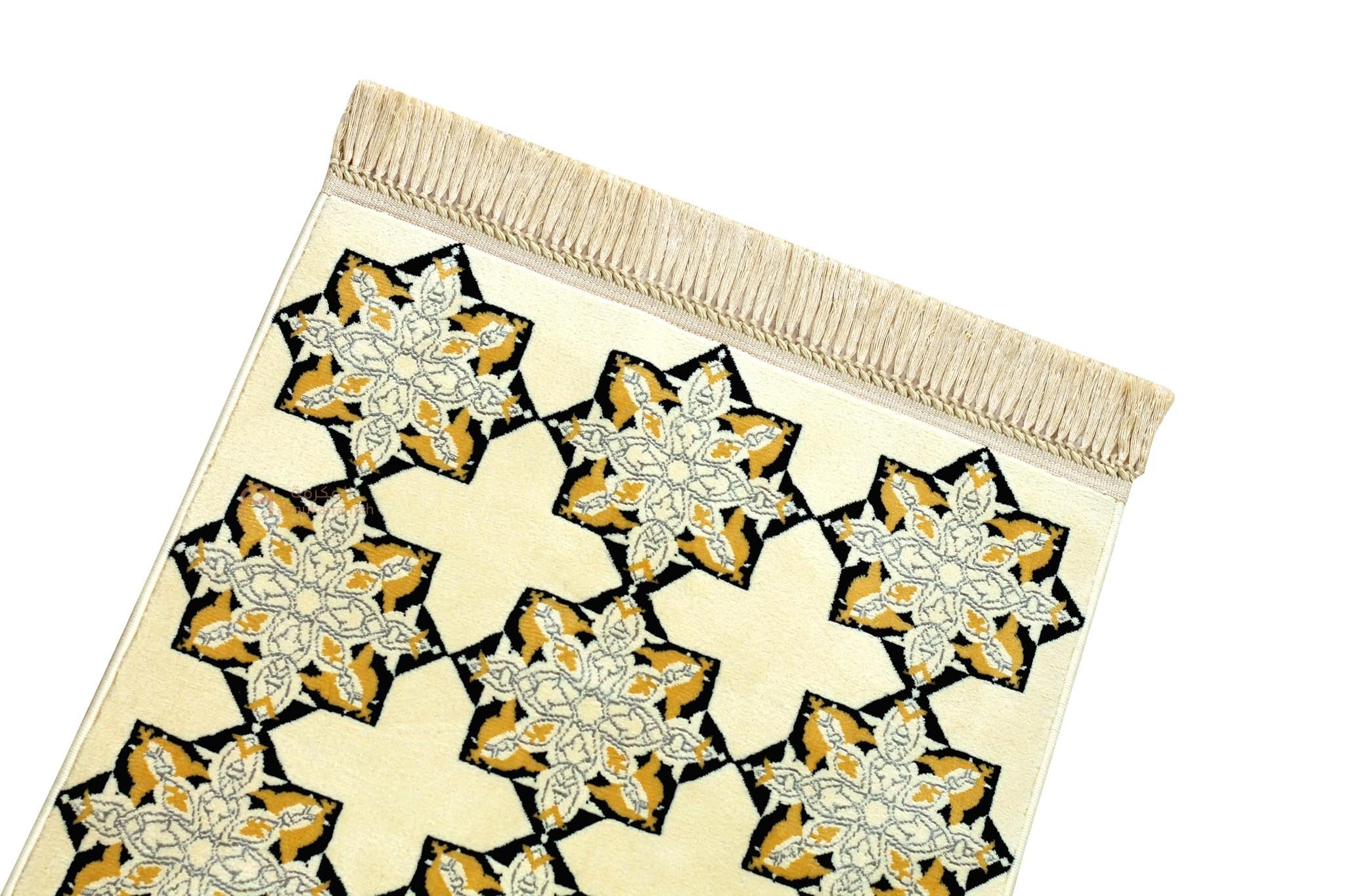 Luxurious quality Islamic Pattern Prayer Mat -Beige - www.almukarramah.com