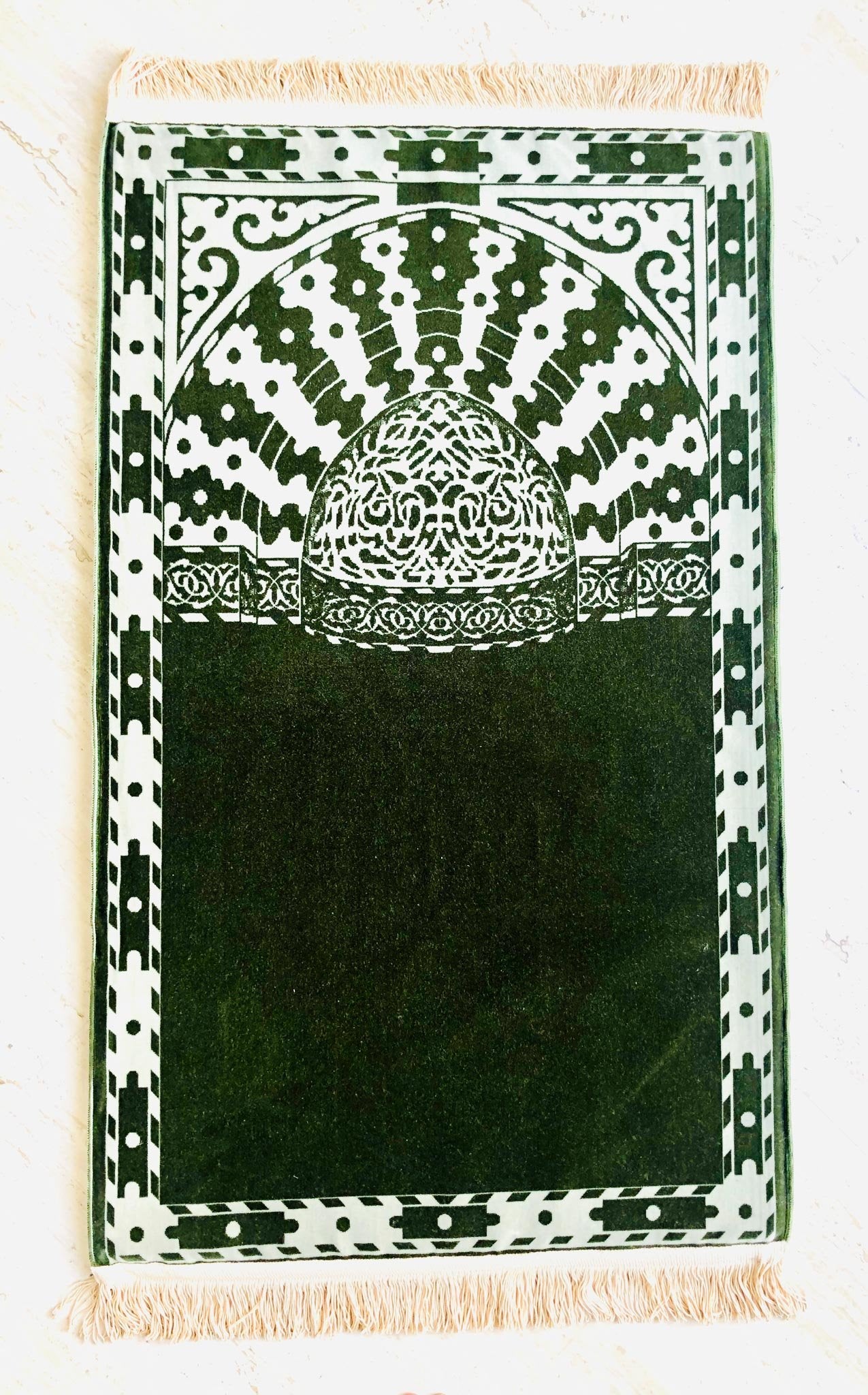 Memory Foam prayer mat - Olive green color - www.almukarramah.com