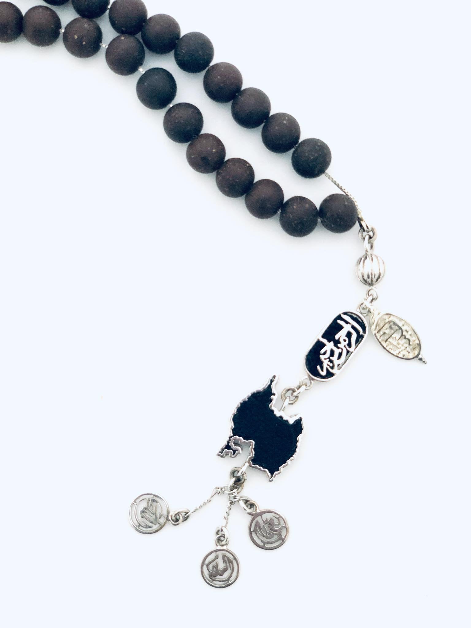 Ohad Mountain Prayer beads with Kiswa of Kaaba and Oud Amber - www.almukarramah.com