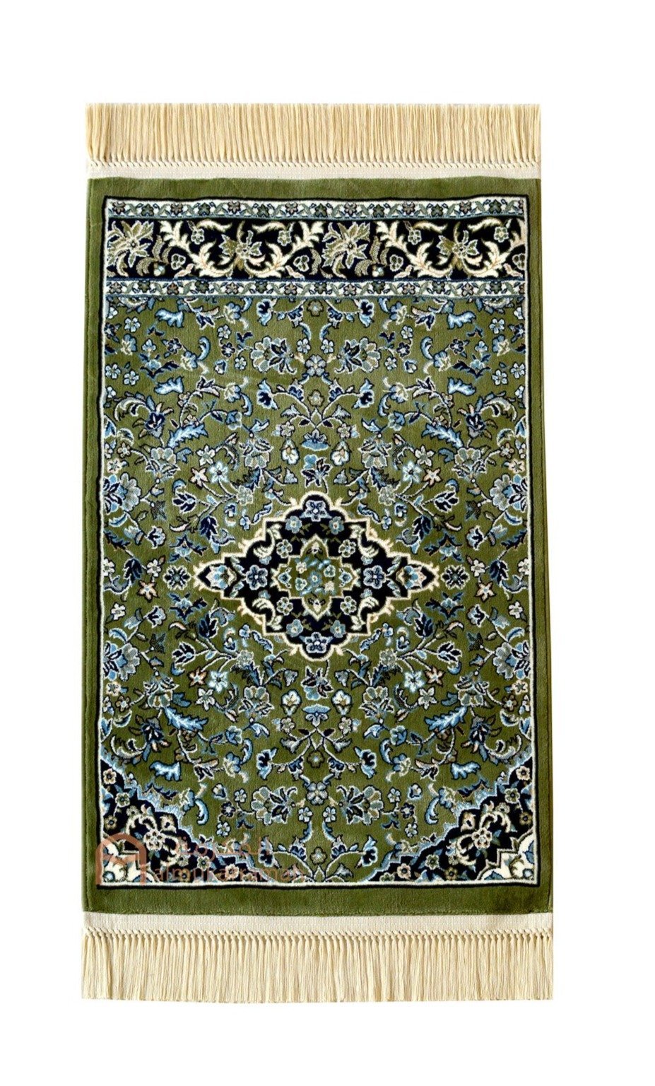 Premium Makkah Rug patterns prayer mat - Green color - www.almukarramah.com