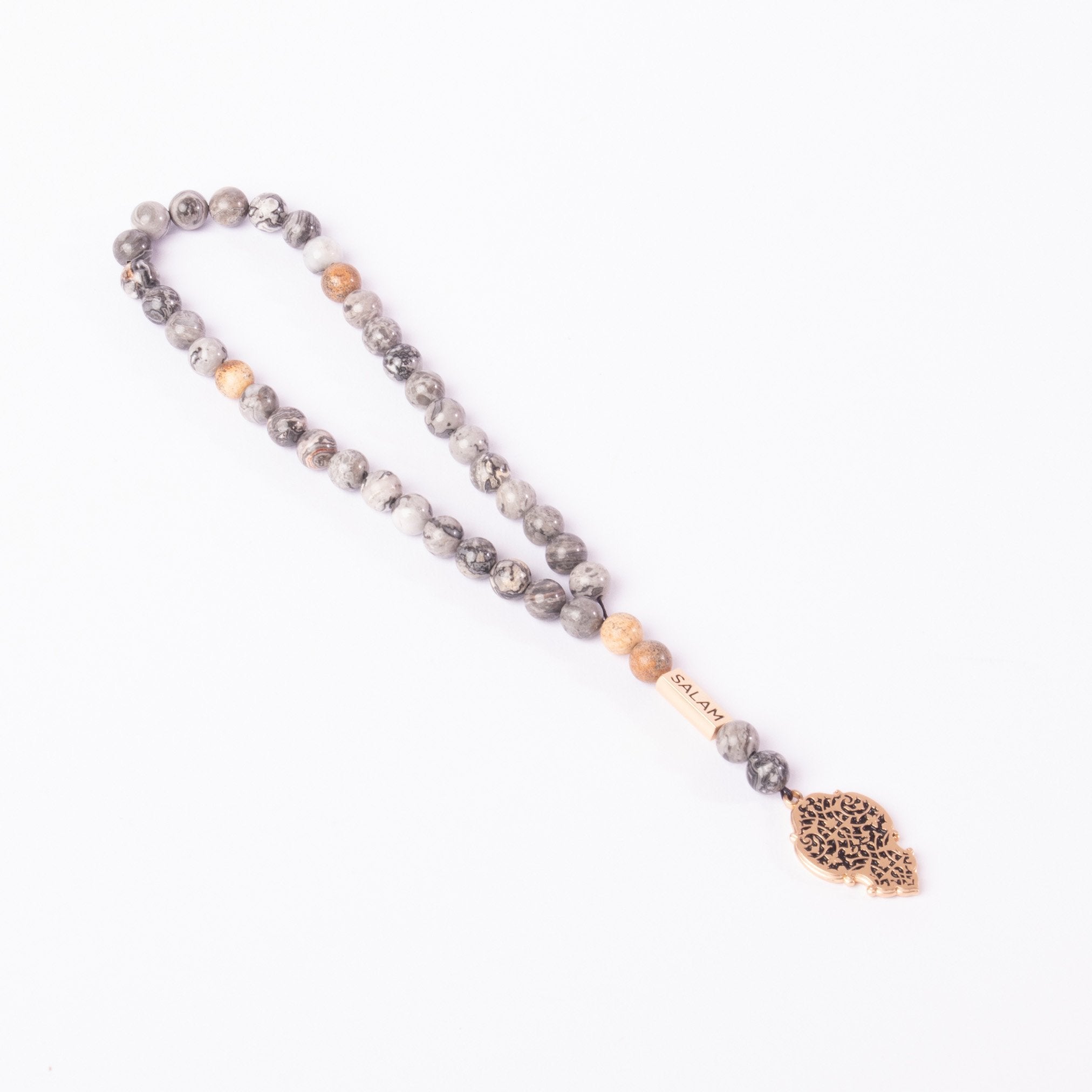 Qandeel Kaa'ba Beads in gold icon - fixed thread - www.almukarramah.com