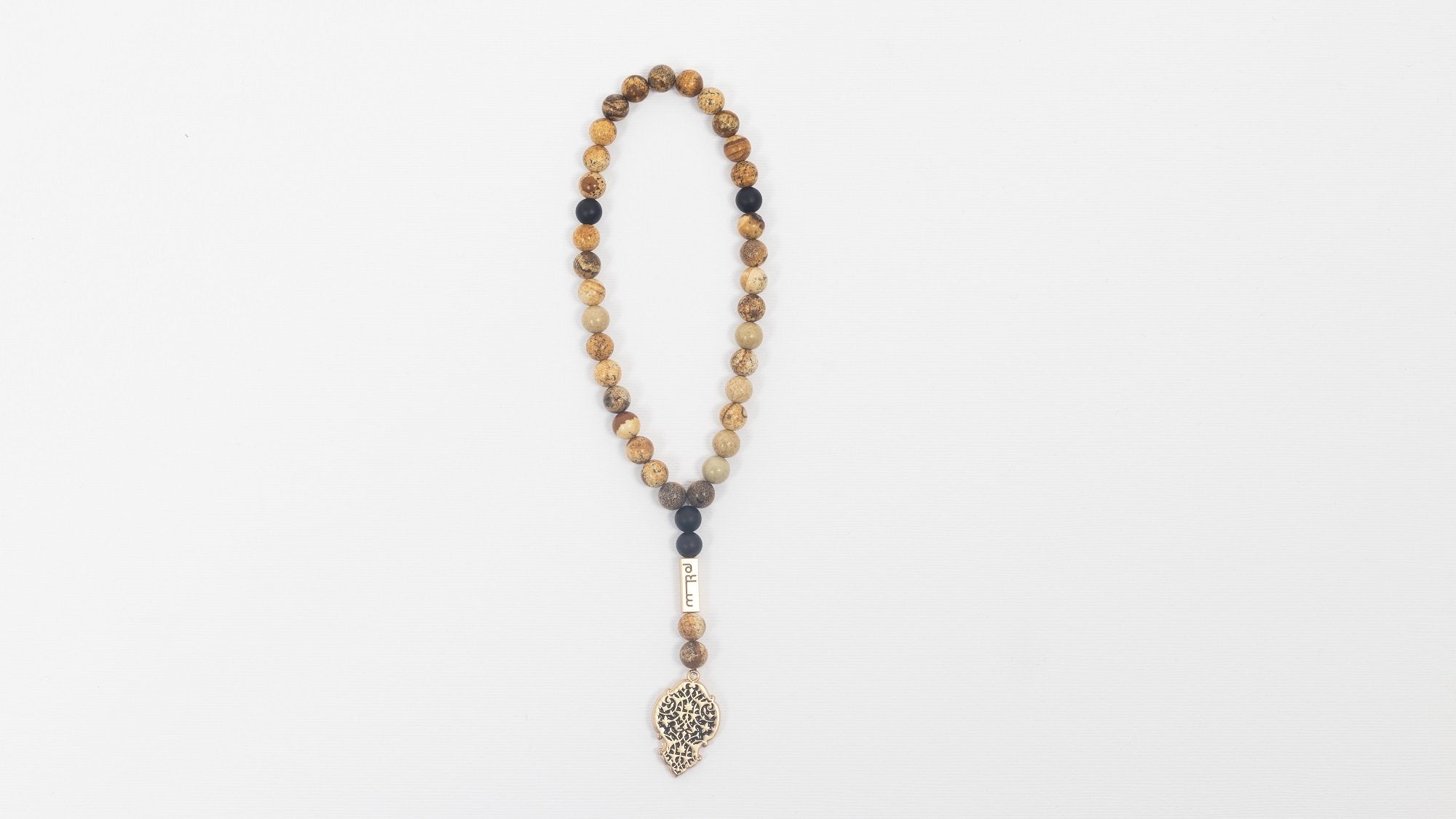 Qandeel Kaa'ba Prayer Beads Wodden style 33 beads - www.almukarramah.com