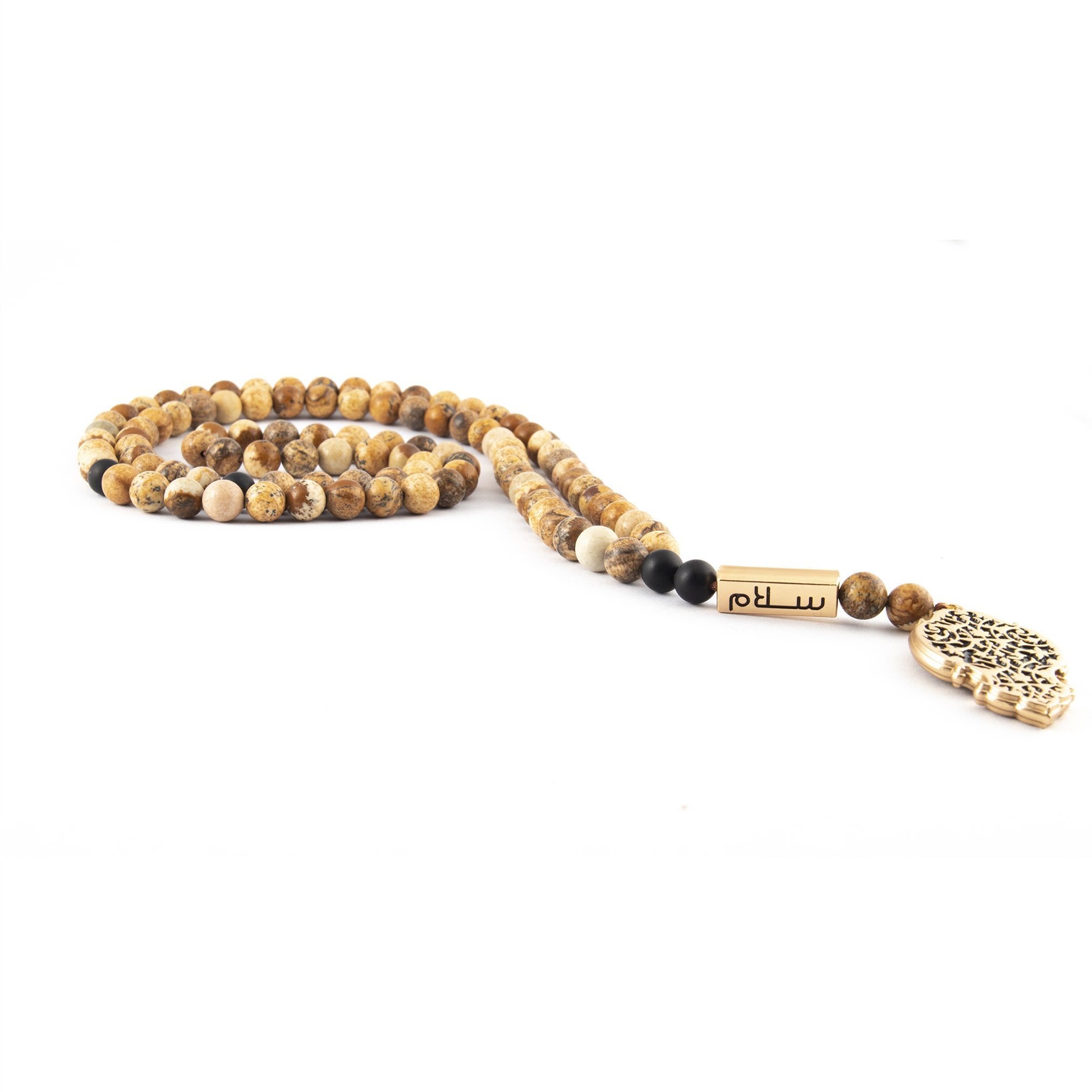 Qandeel Kaa'ba Prayer Beads wooden style 99 beads - www.almukarramah.com