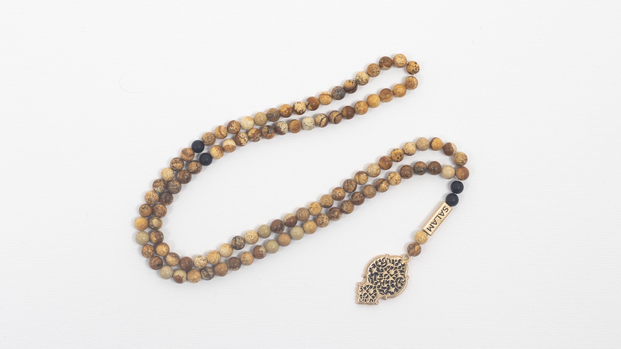 Qandeel Kaa'ba Prayer Beads wooden style 99 beads - www.almukarramah.com