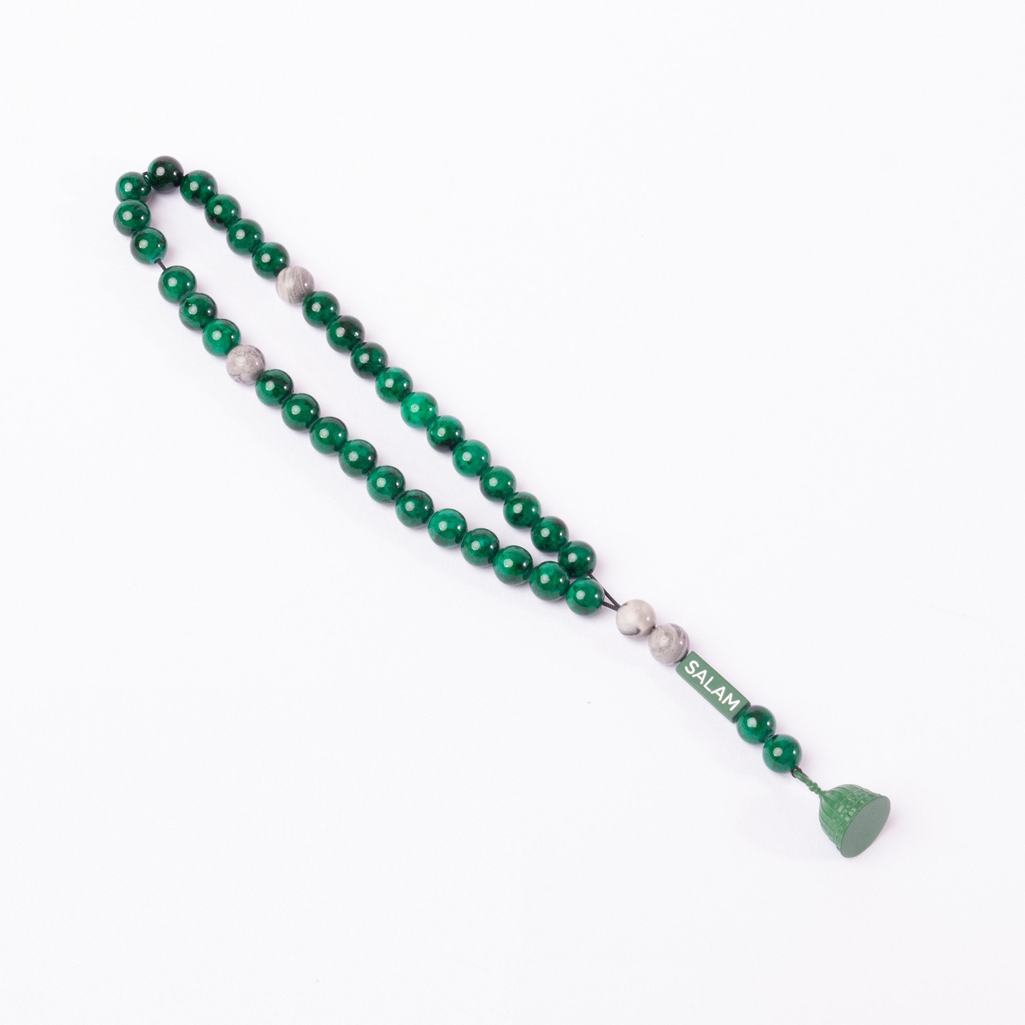 Qubbah Prayer Beads - green color - www.almukarramah.com