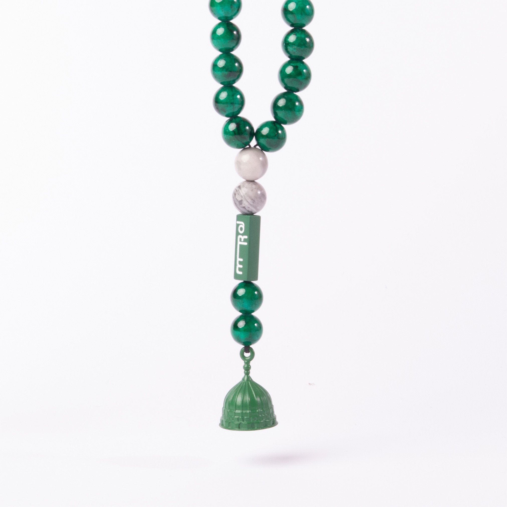 Qubbah Prayer Beads - green color - www.almukarramah.com