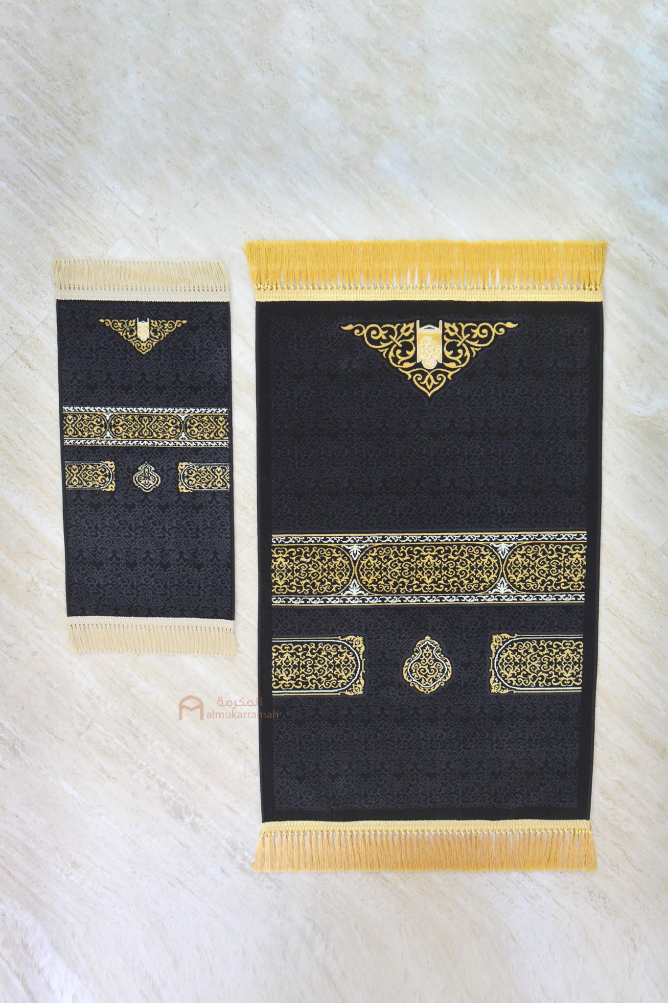 Set of 2 Kiswah Kaaba Prayer Mats - www.almukarramah.com