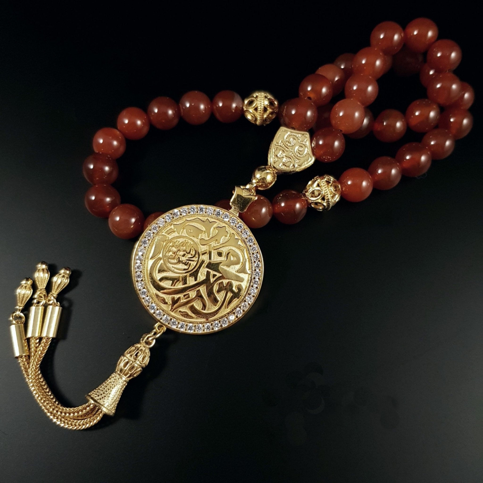 Taiba brown agate Prayer beads - www.almukarramah.com